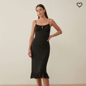 Reformation Maleah Midi Dress Black XS